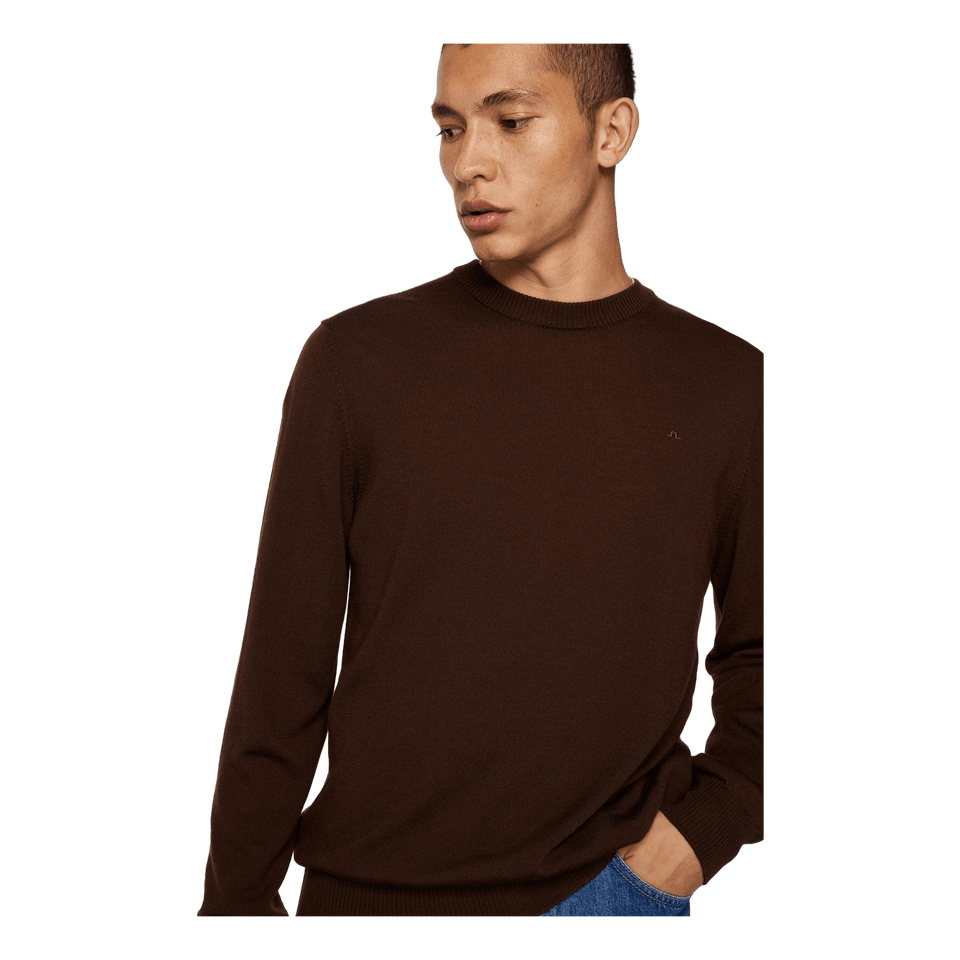 J.lindeberg Keane Merino Crew Neck Sweater Bitter Chocolate