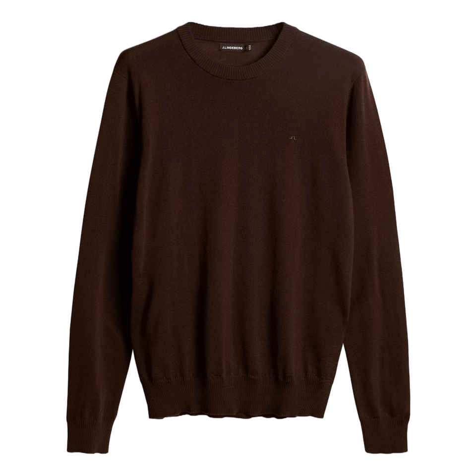 J.lindeberg Keane Merino Crew Neck Sweater Bitter Chocolate
