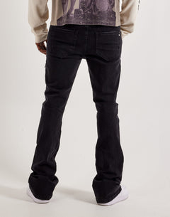Kilogram Jet Black Zip Detail Jeans