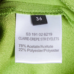 Joseph Green Stretch Crepe Eyelet Detail Shift Dress