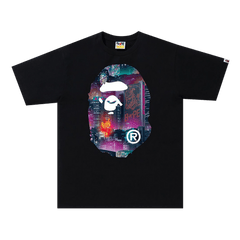 BAPE Neon Tokyo Big Ape Head T-Shirt Black