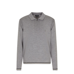 Polo-Shirt Collar Jumper in Pure Virgin Wool
