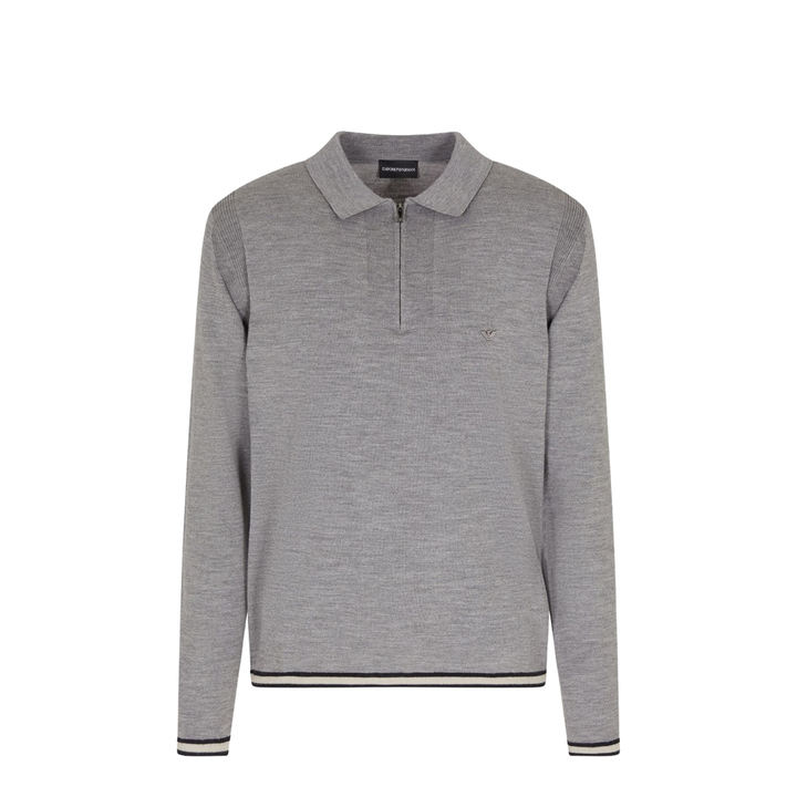 Polo-Shirt Collar Jumper in Pure Virgin Wool