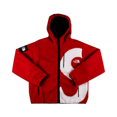 Supreme x The North Face S Logo Hooded Fleece Jacket Red