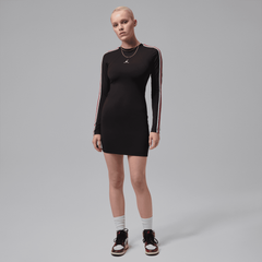 NIKE BROOKLYN LONG-SLEEVE DRESS { BLACK/ GYM RED/ SAIL