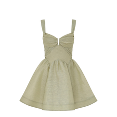 Green Linen Casual Dress