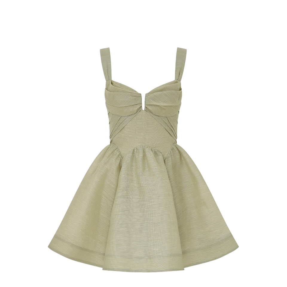 Green Linen Casual Dress