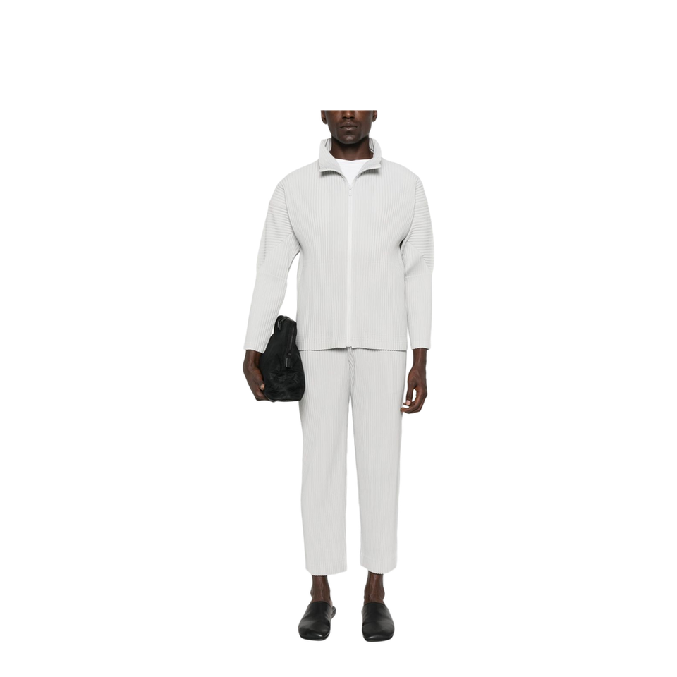Pleated Texture Zip Fastening Jacket
