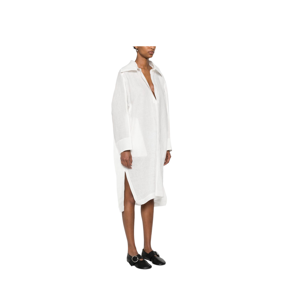 White Shorts Side Slits Top
