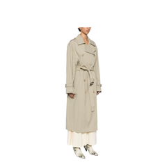 Beige Double-Breasted Trench Coat