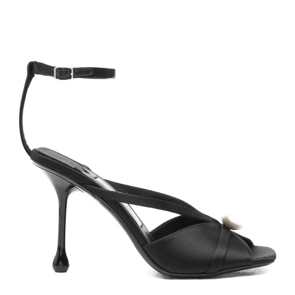 Embellished Satin Sandals