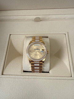 Rolex | Day-Date | 128348RBR | Yellow gold | 36 x 43 mm | Yellow gold | Champagne | Automatic