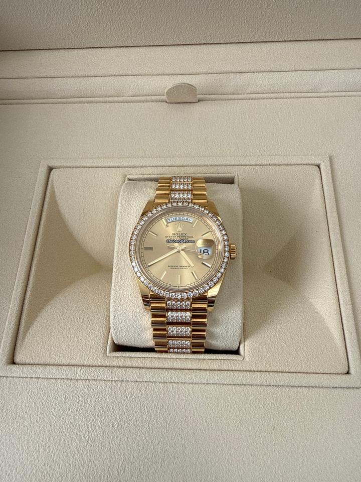 Rolex | Day-Date | 128348RBR | Yellow gold | 36 x 43 mm | Yellow gold | Champagne | Automatic