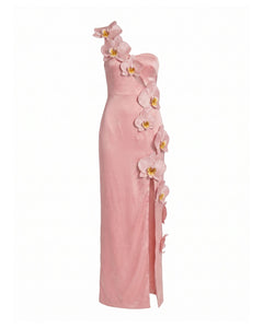 Orchid Embellished Cutout Slit Maxi Dress - Blush Pink