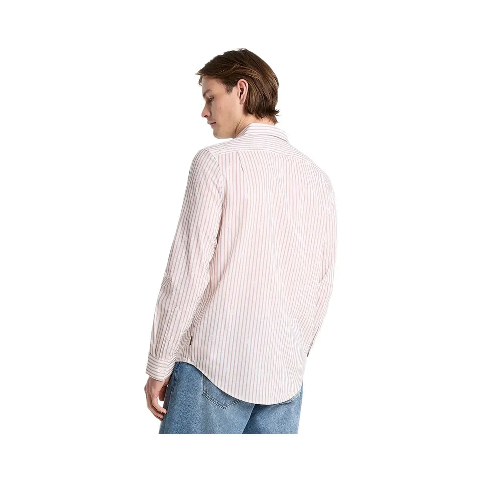 Michael Kors Striped Cotton Blend Shirt LIGHT SAND