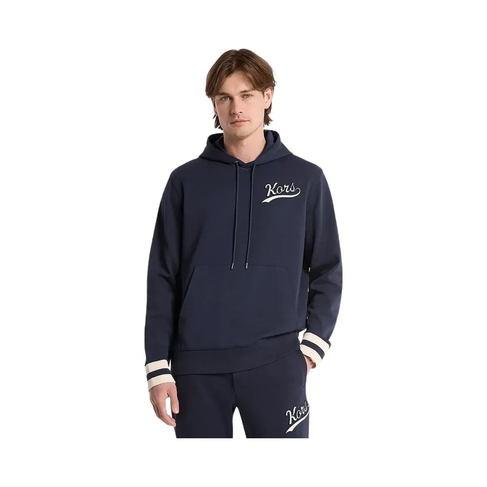 Michael Kors KORS Varsity Knit Cotton Blend Hoodie MIDNIGHT