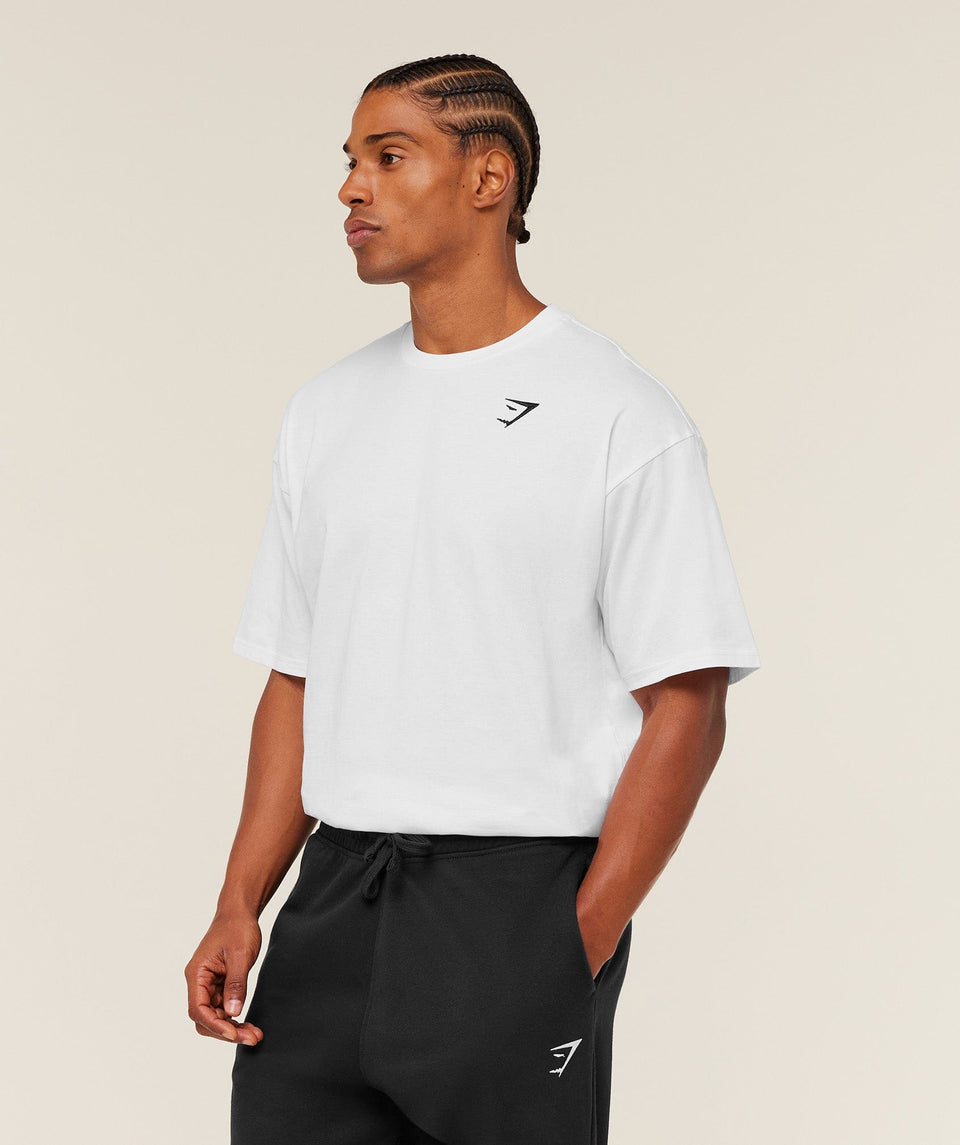 Gymshark Crest Oversized T-Shirt Gs White