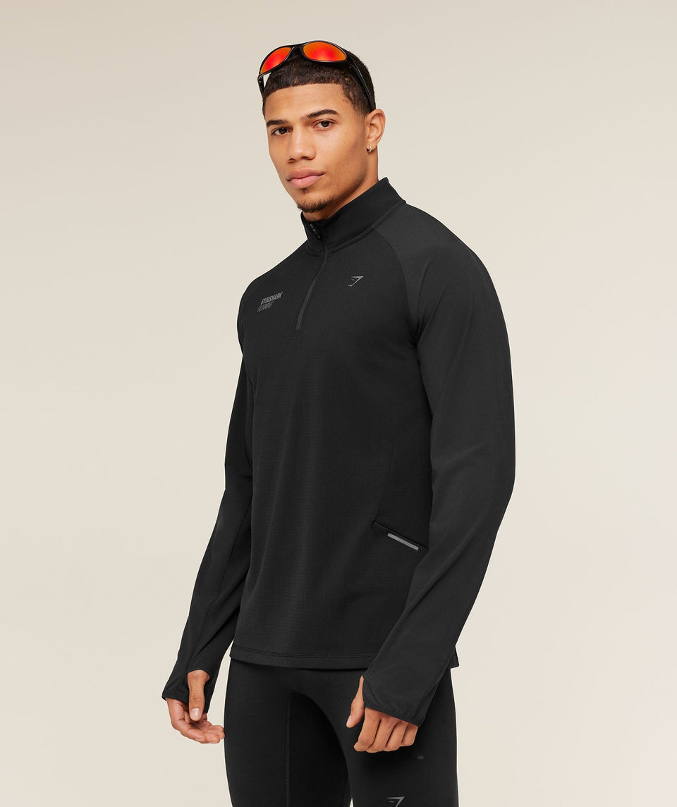 Gymshark Running Elite 1/4 Zip Black