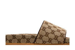 Gucci GG Canvas Slide Sandal Beige Monogram