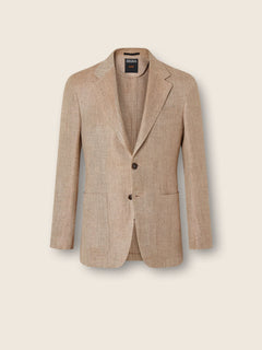 Zegna Beige Silk And Linen Jacket