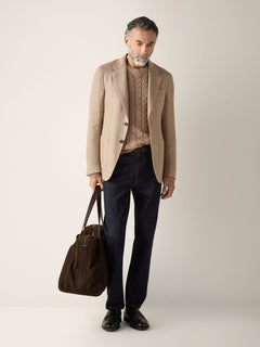 Zegna Beige Silk And Linen Jacket