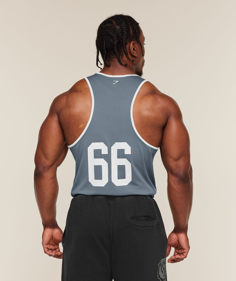 Gymshark Collegiate Tech Tank Iron Blue