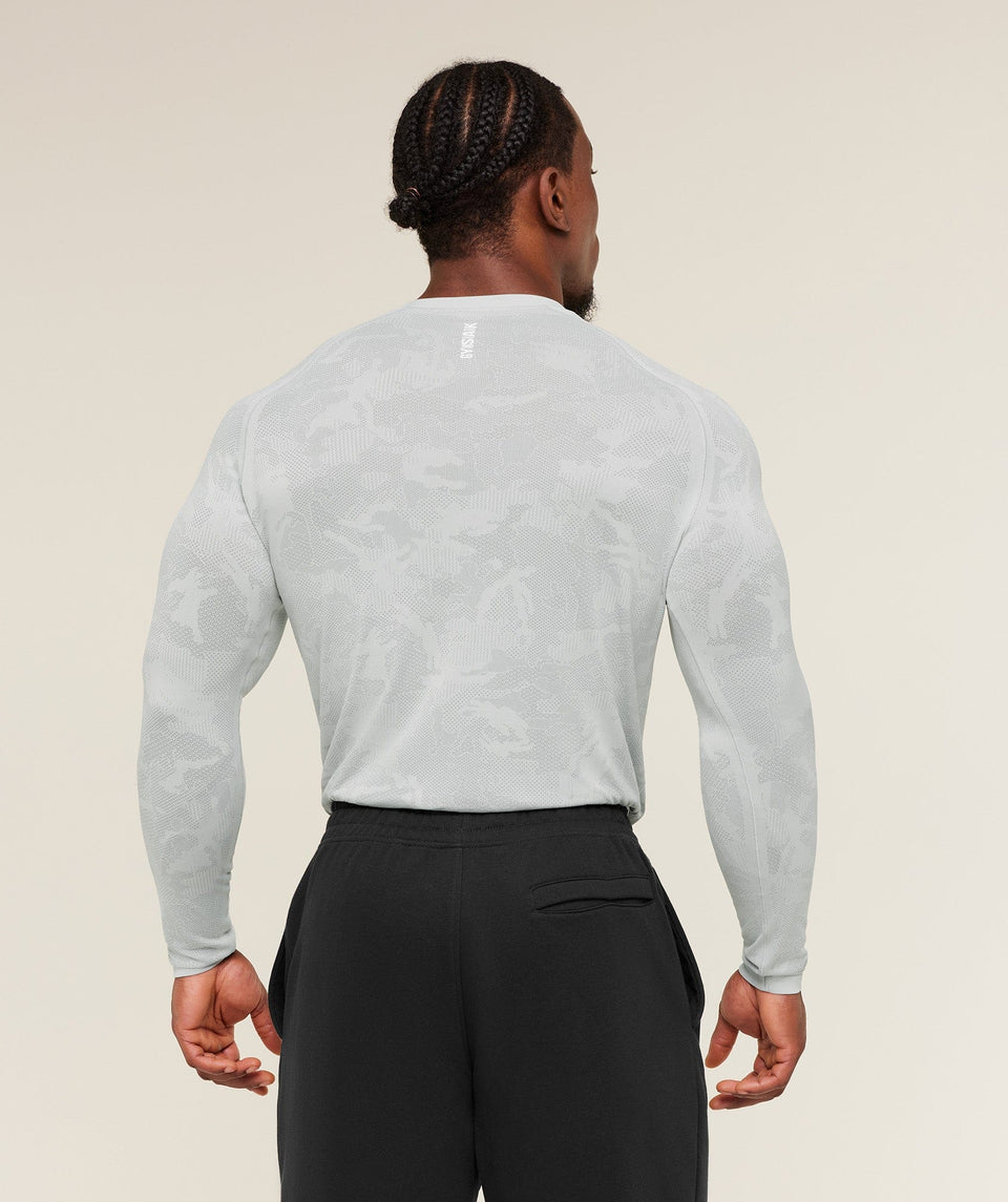 Gymshark Geo Seamless Long Sleeve T-Shirt Black