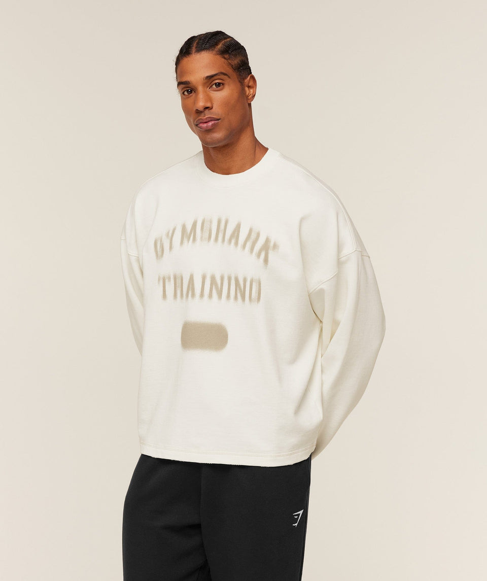 Gymshark Re-Rack Crew Neck Pullover Gs Soft White