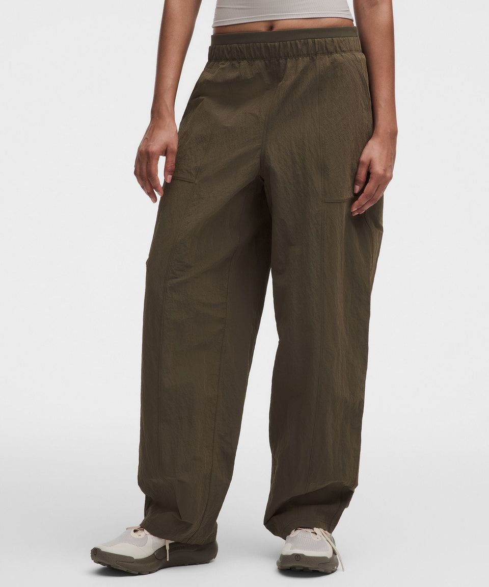 Lululemon Crinkle Nylon Mid-Rise Barrel-Leg Pant