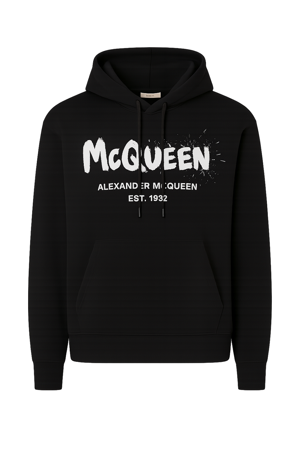 Alexander McQueen Black Hoodie with Watercolor Graffiti print