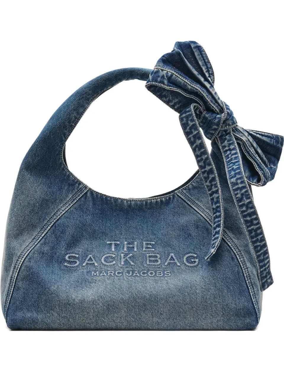 The Bow Denim Sack bag