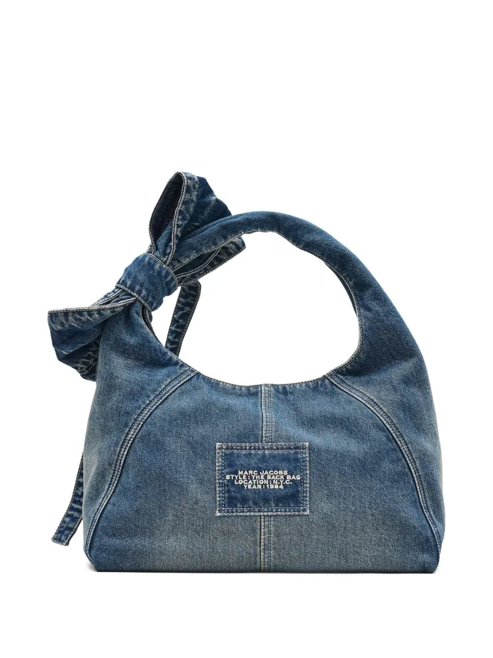 The Bow Denim Sack bag