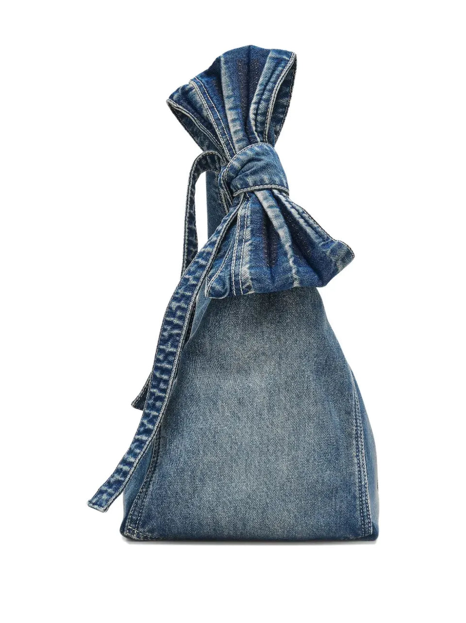 The Bow Denim Sack bag