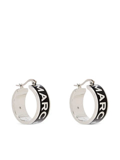 The Button Enamel Logo Hoop earrings