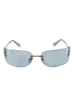 logo-plaque rimless sunglasses