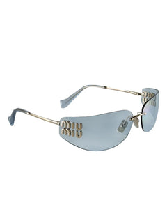 logo-plaque rimless sunglasses