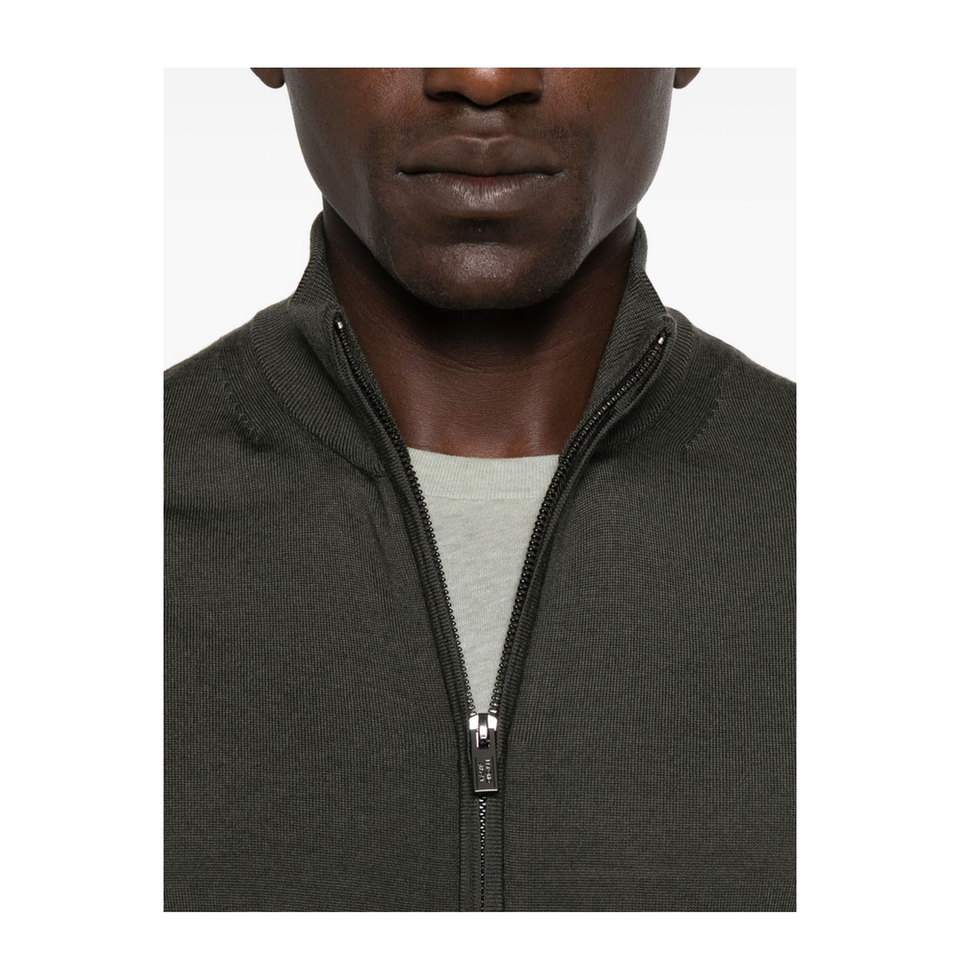 High Neck Zip Fastening Sweater