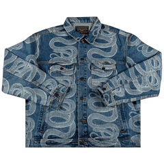 Supreme x Hysteric Glamour Snake Denim Trucker Jacket Blue