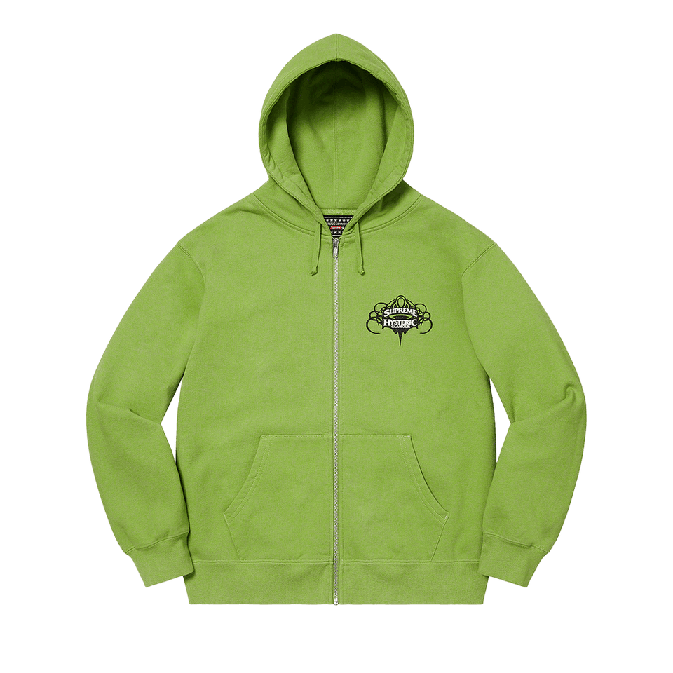 Supreme x Hysteric Glamour Zip Up Hoodie Lime