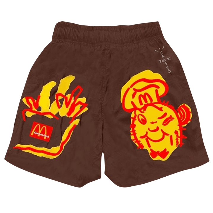 Cactus Jack by Travis Scott x McDonald's Illustration Shorts II Brown