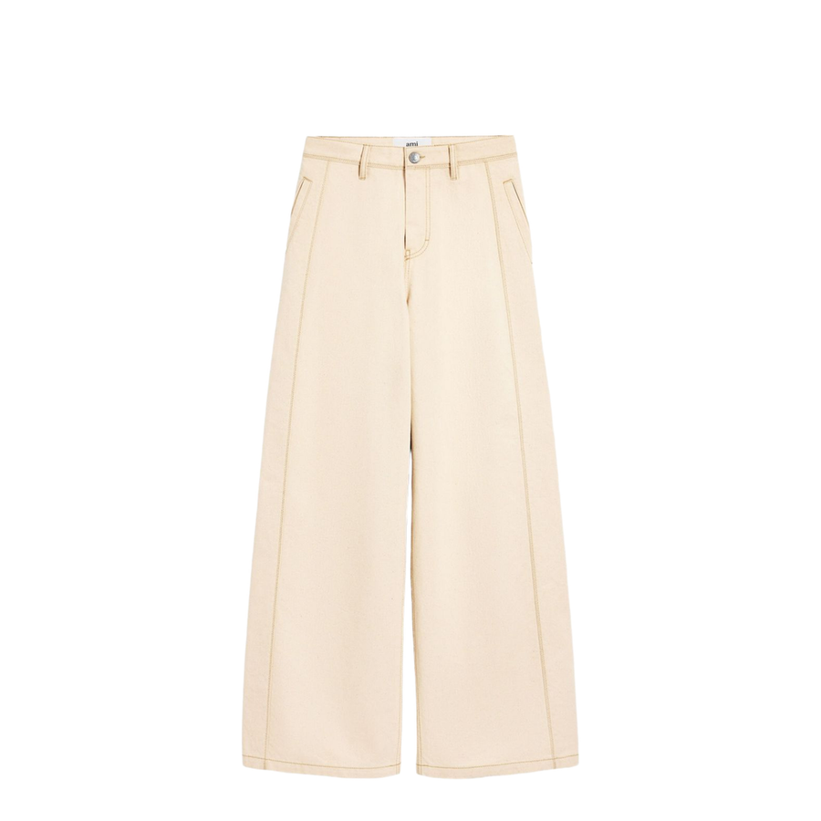 White Cotton Super Wide Fit Jeans