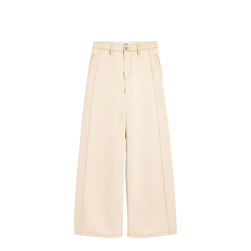 White Cotton Super Wide Fit Jeans