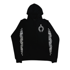 Chrome Hearts Horseshoe Floral Hoodie Black