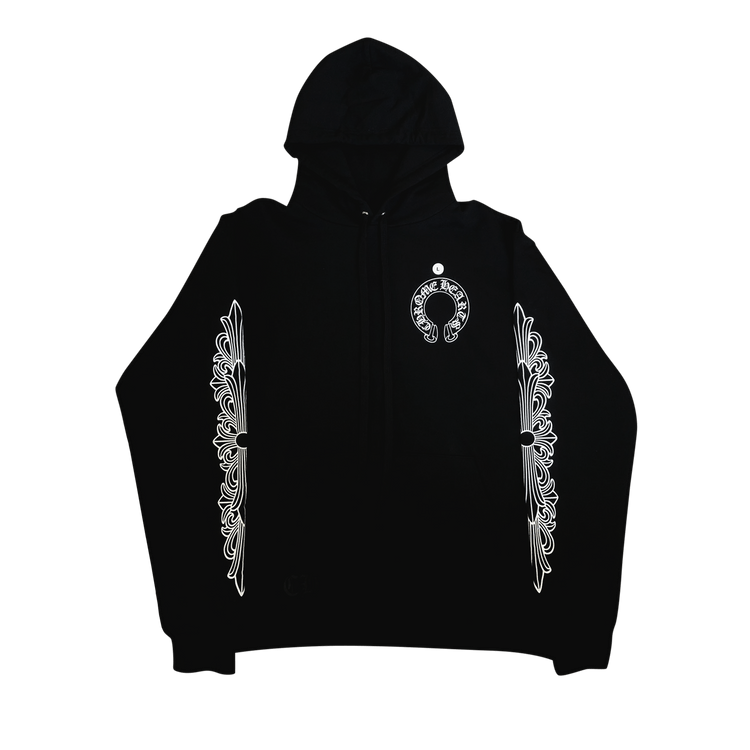 Chrome Hearts Horseshoe Floral Hoodie Black