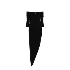 Off Shoulder Side Drape Gown