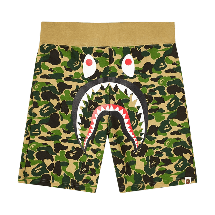 BAPE ABC Camo Shark Sweat Shorts Green
