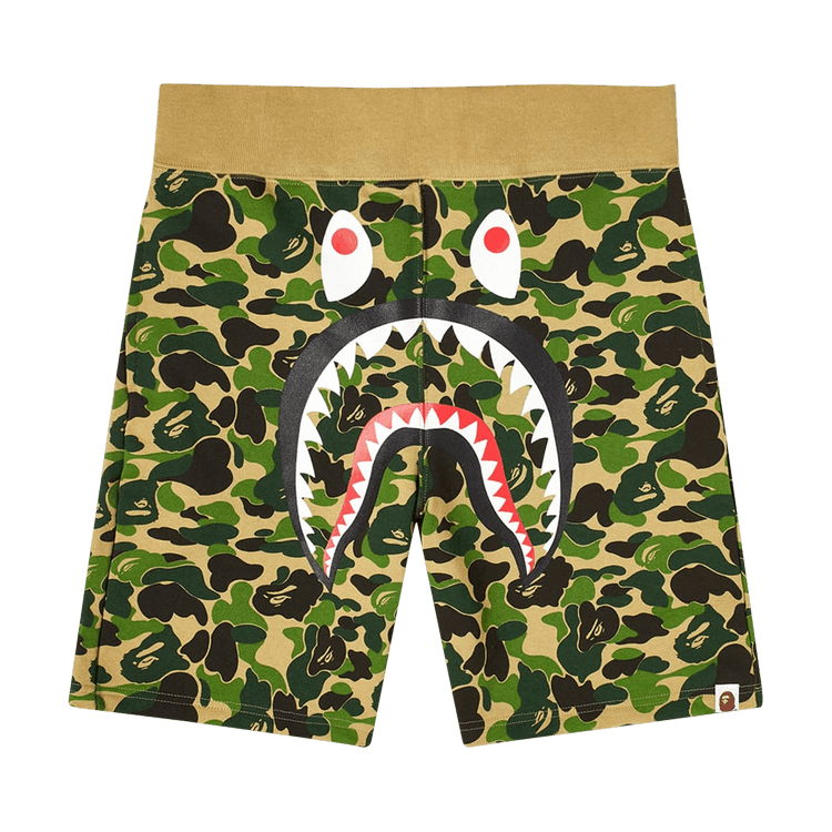 BAPE ABC Camo Shark Sweat Shorts Green