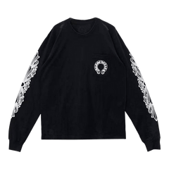 Chrome Hearts Horseshoe Long-Sleeve T-Shirt Black/White