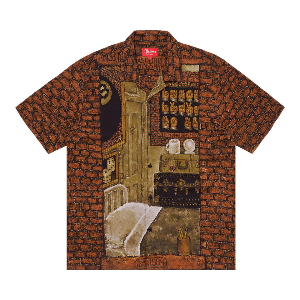 Supreme Martin Wong Secret World Rayon Shorts-Sleeve Shirt Multicolor