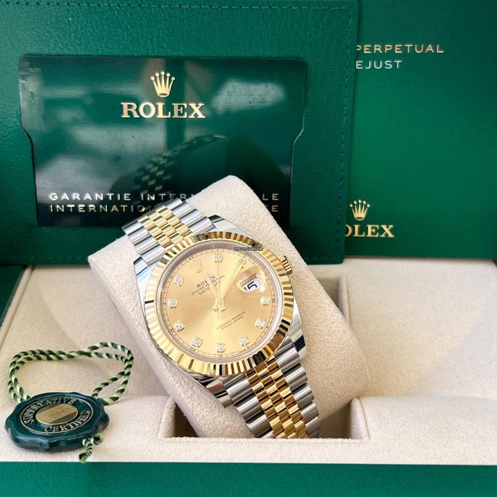 Rolex | Datejust | Rolex 126333 Champagne Diamond Dial 41mm | Gold/Steel | 41mm mm | Gold/Steel | Gold | Automatic